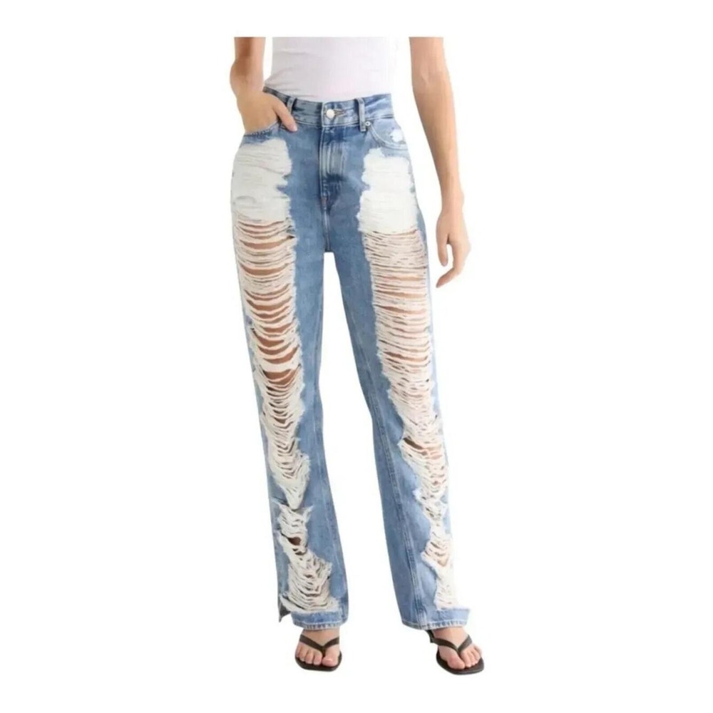 Good American NWT The Khloé Jean High Waist Straight Leg Size 12/31 - MSRP $188